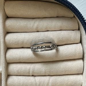 Silver Beaded Fidget Ring